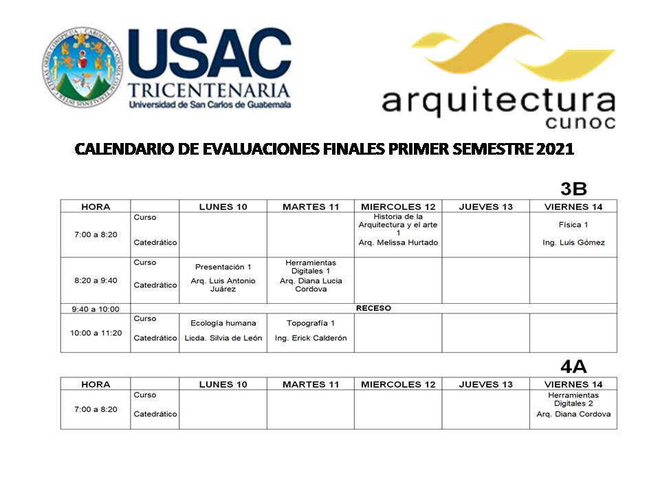 Calendario de Exámenes Finales Primer Semestre (4)